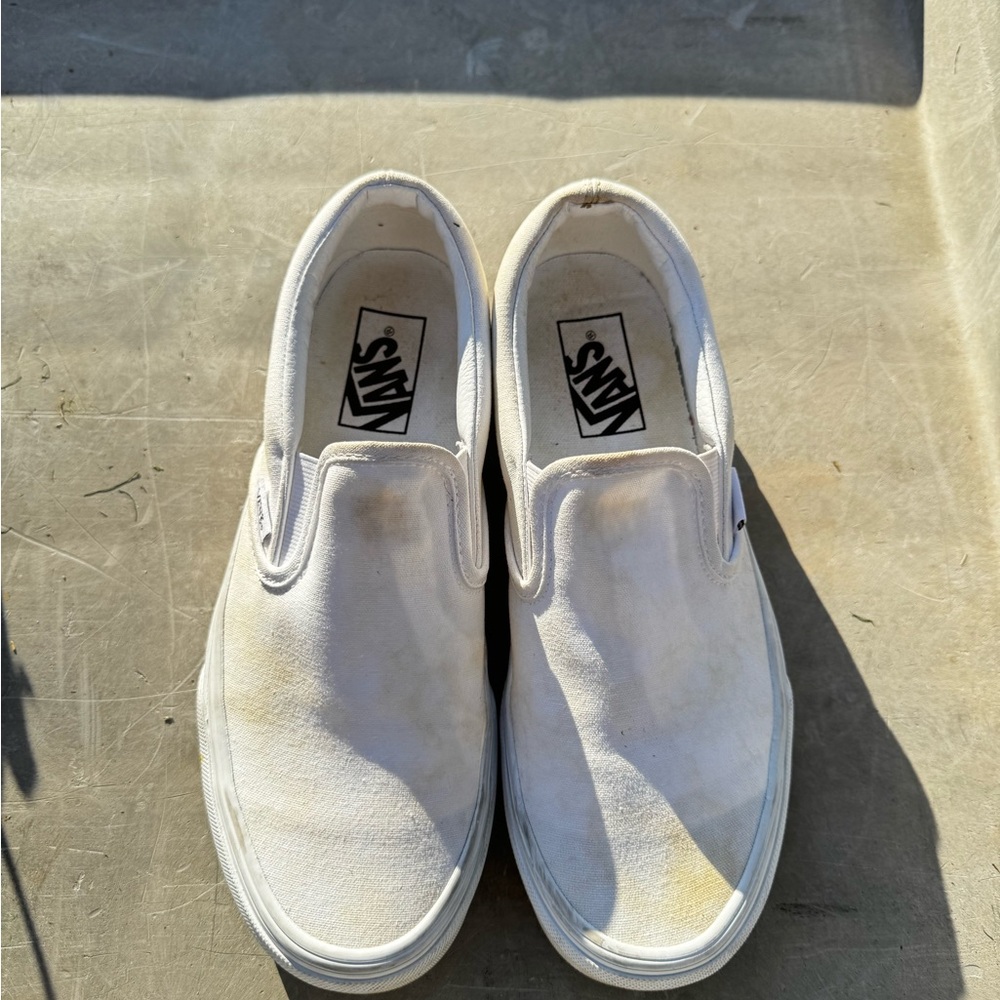 Vans Men's White Slip-On Sneakers